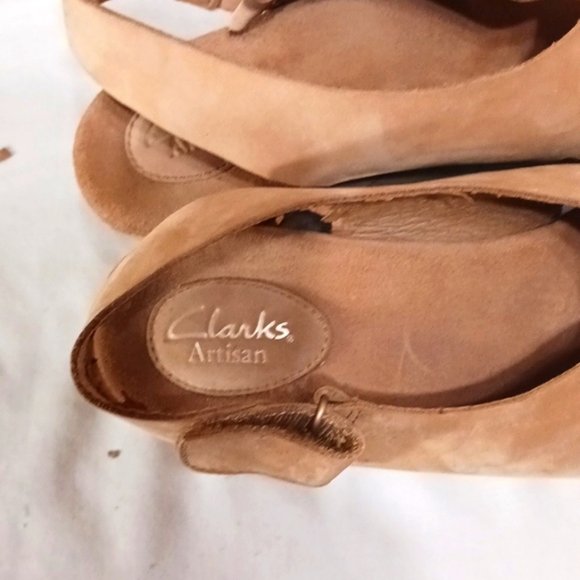 Clarks Artisan Casilyn Lizzie Nubuck Platform Wedge Sling Back Open Toe … - Picture 3 of 9